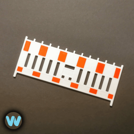 2,5x1m Absperrschranke 3D Druck weiß/rot mit Firmenfeld