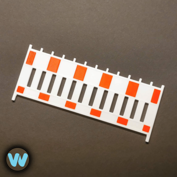 2,5x1m Absperrschranke 3D Druck weiß/rot ohne Firmenfeld